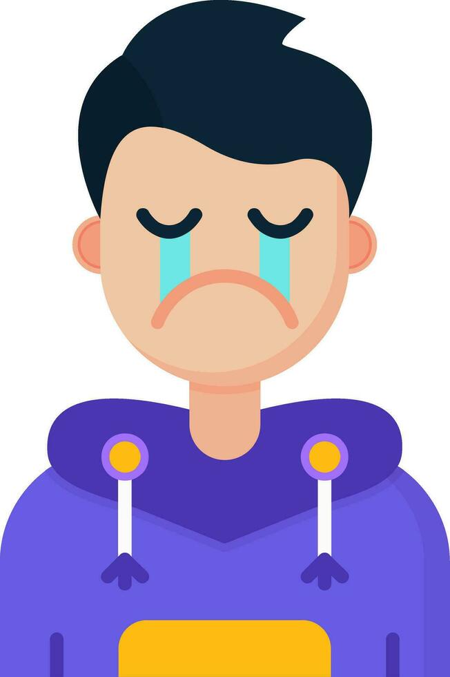 Cry Line Filled Icon vector