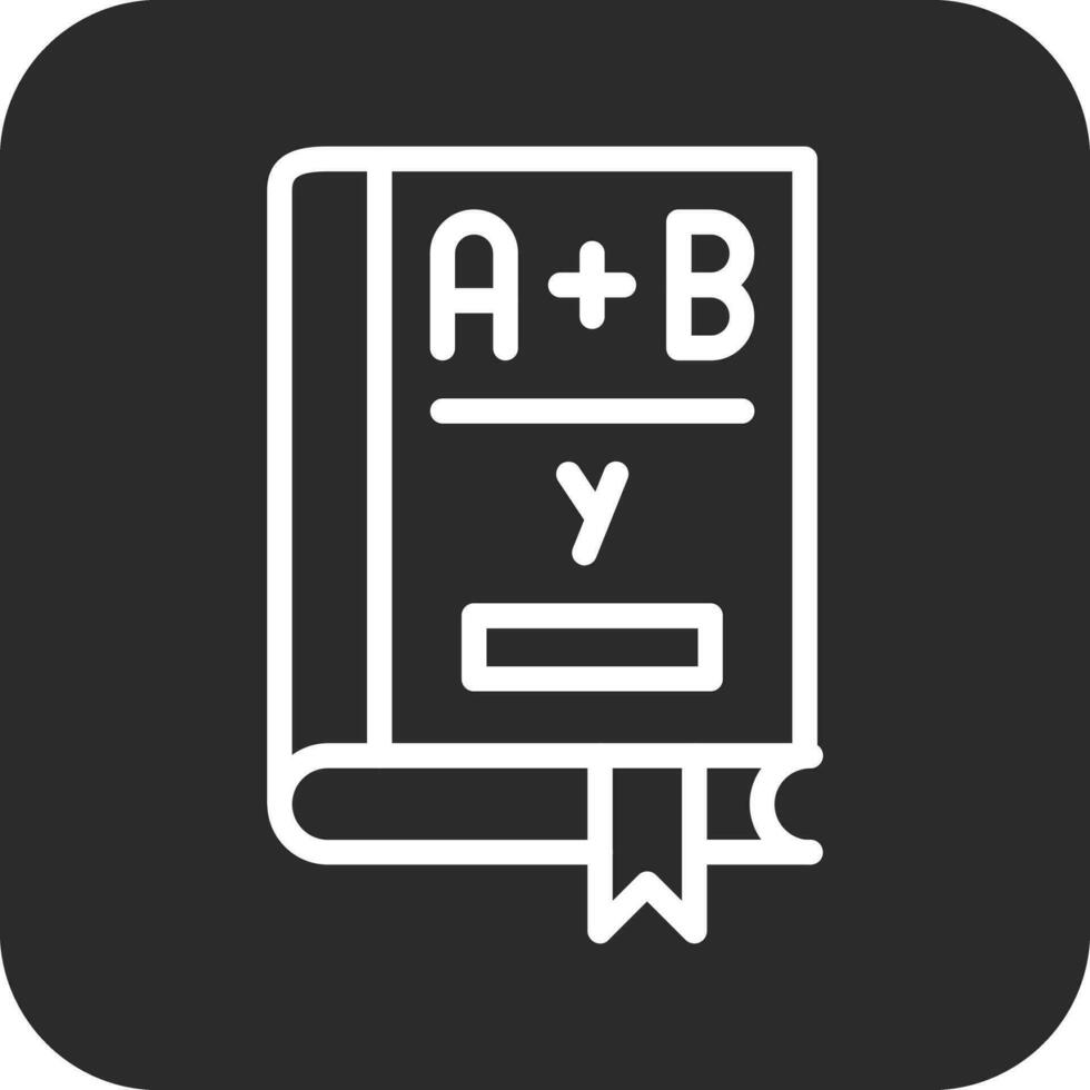 icono de vector de libro de álgebra