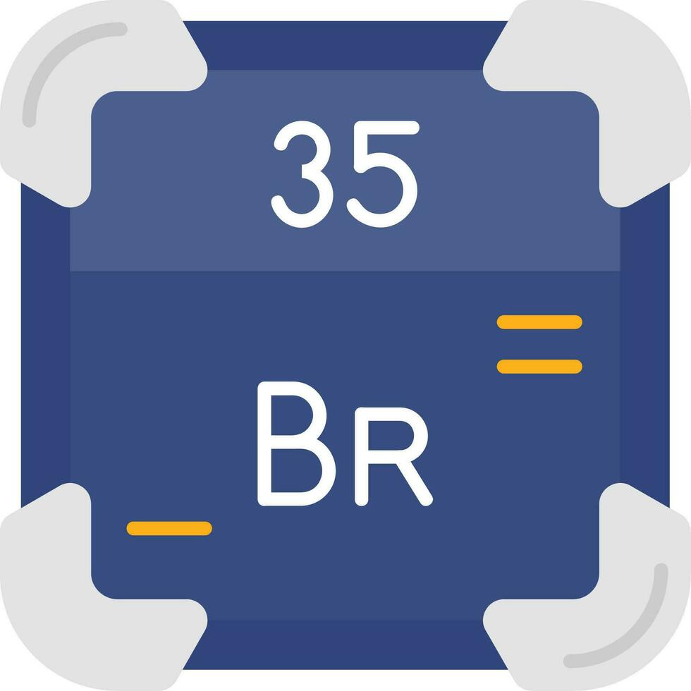 Bromine Line Filled Icon vector