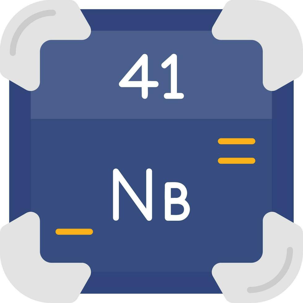 Niobium Line Filled Icon vector