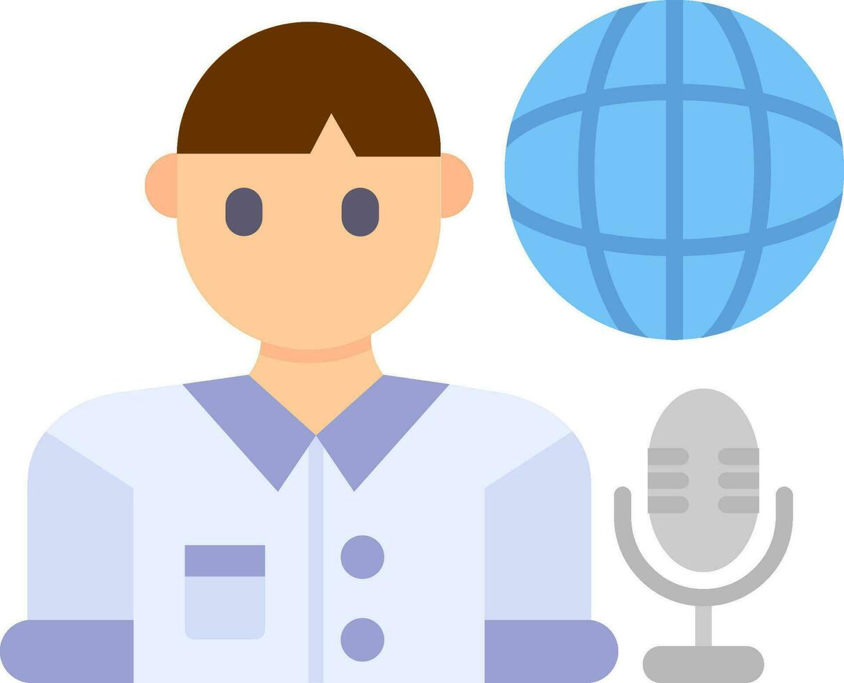 Broadcaster Line Filled Icon vector