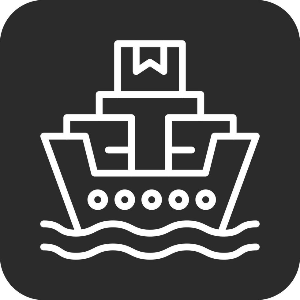 icono de vector de barco de envío en todo el mundo