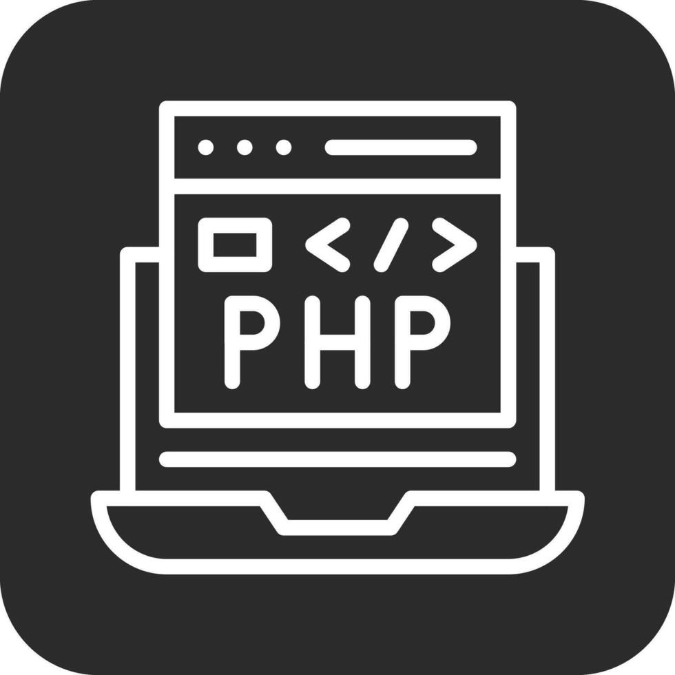 icono de vector de codificación php