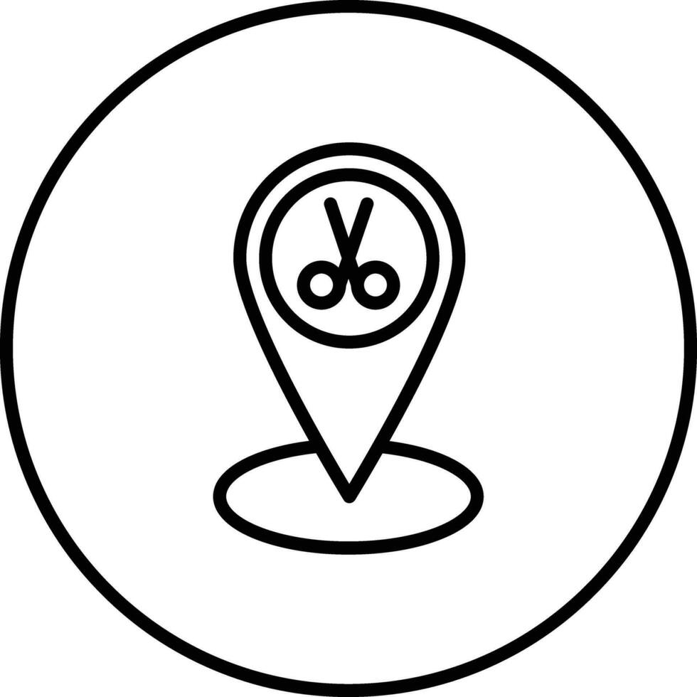 Barber Location Vector Icon