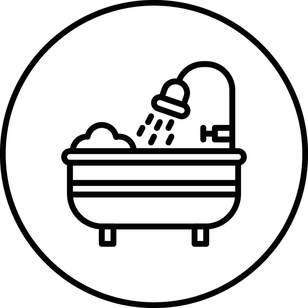 icono de vector de bañera