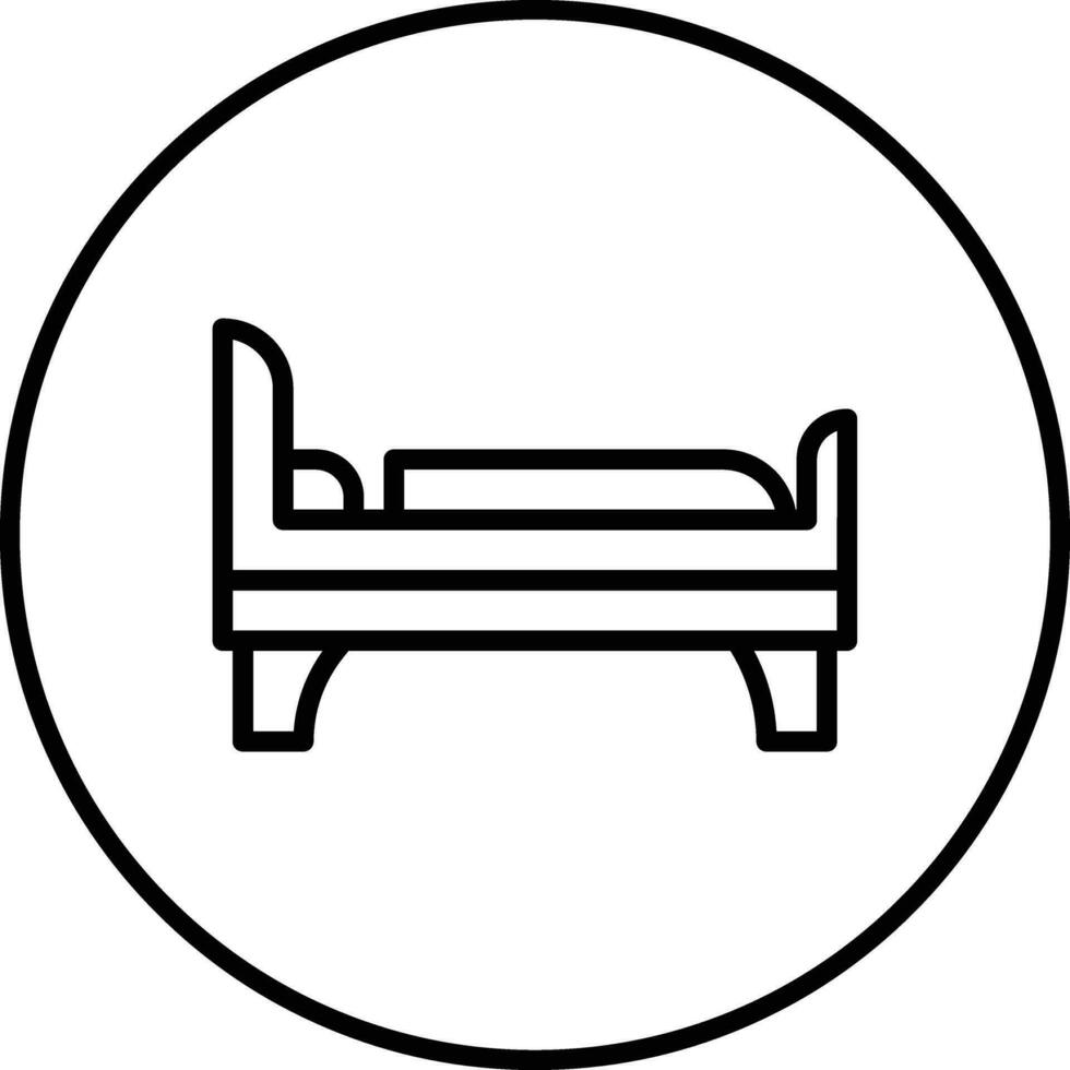 icono de vector de cama individual