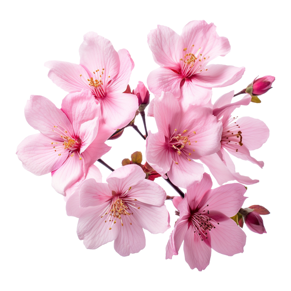 AI generated Cherry blossom flower png isolated on transparent background png
