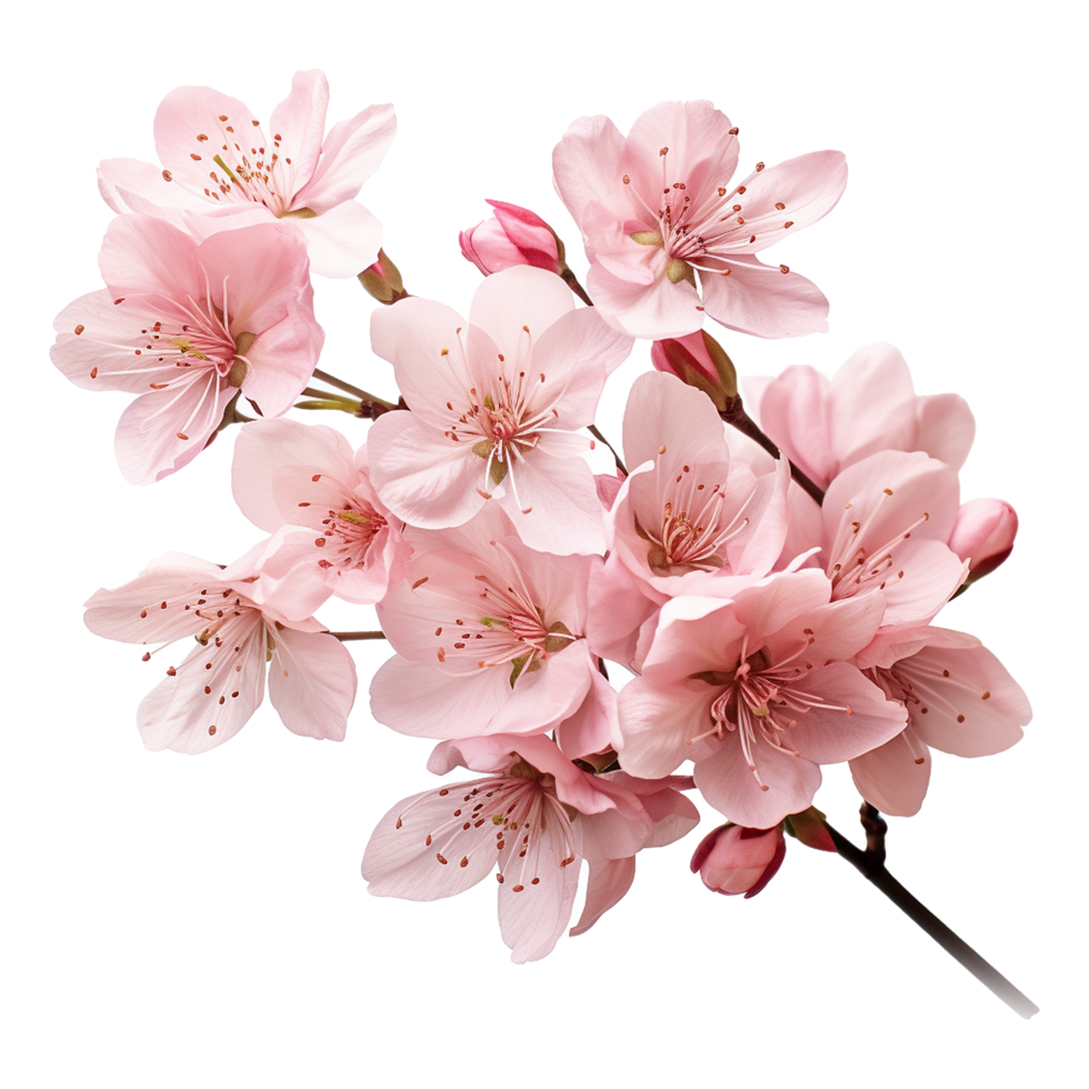 AI generated Cherry blossom flower png isolated on transparent background png