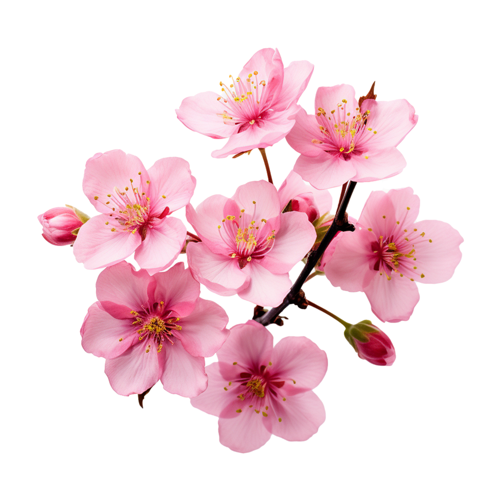 AI generated Cherry blossom flower png isolated on transparent background png