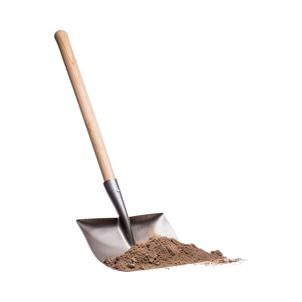 AI generated A shovel is leaning isolated on transparent background png