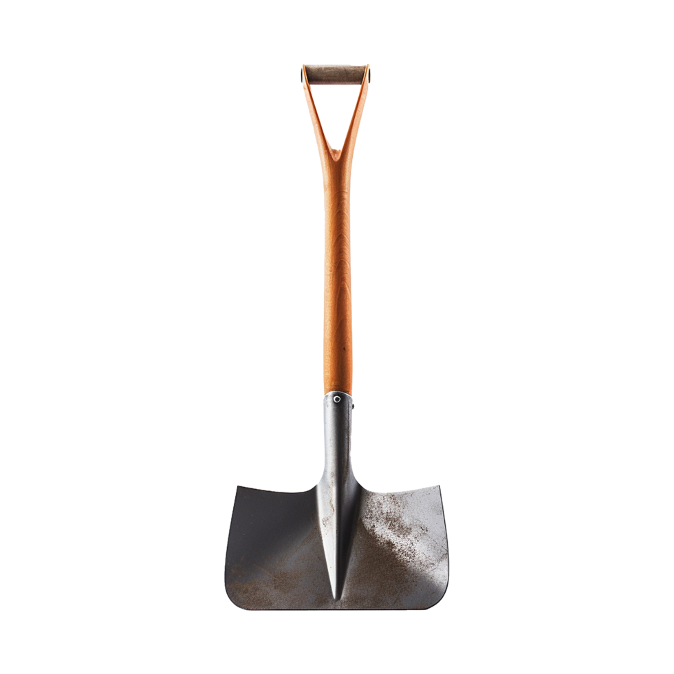 AI generated A shovel is leaning isolated on transparent background png
