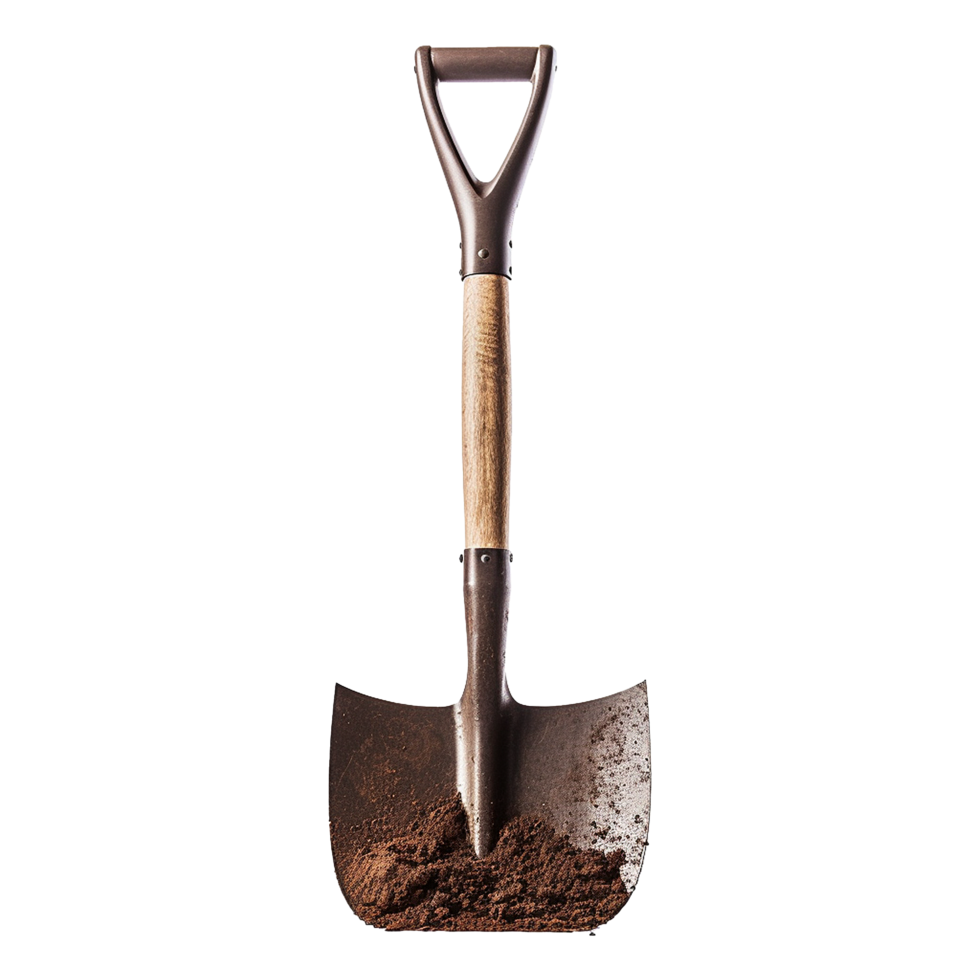 AI generated A shovel is leaning isolated on transparent background png
