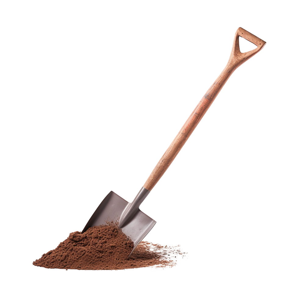 AI generated A shovel is leaning isolated on transparent background png