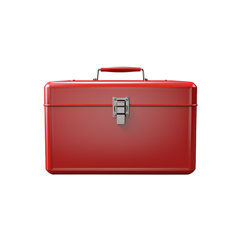 AI generated Empty red metal box isolated on transparent background png