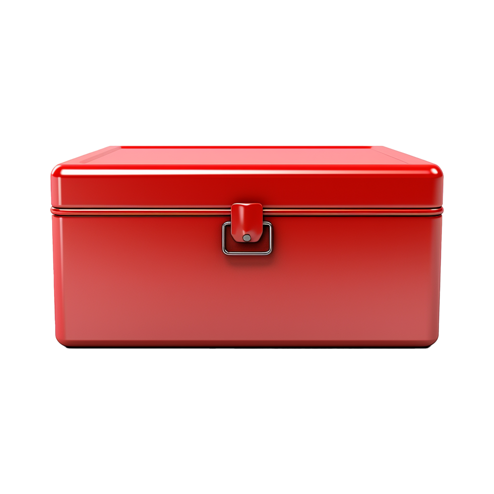 AI generated Empty red metal box isolated on transparent background png