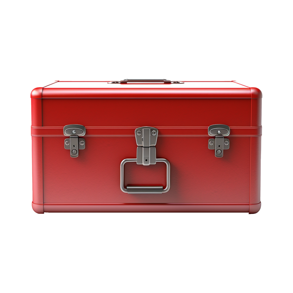 AI generated Empty red metal box isolated on transparent background png