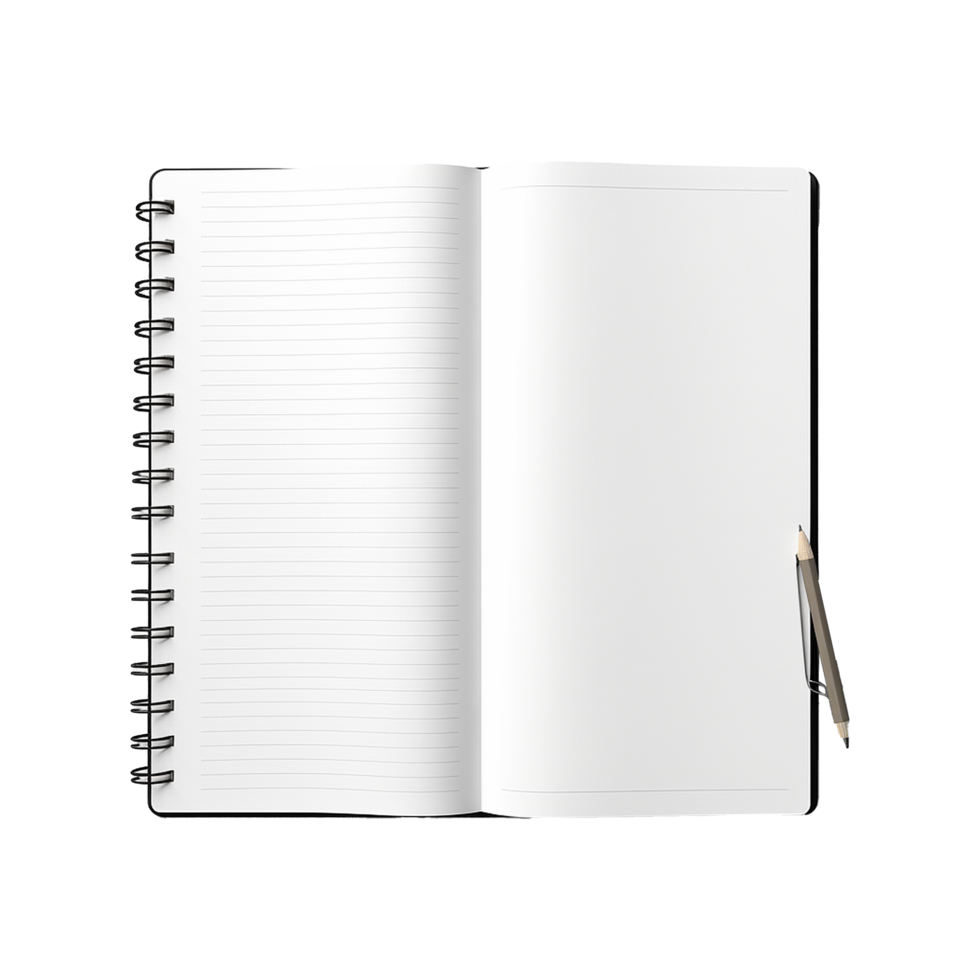 AI generated Open blank notebook isolated on transparent background png