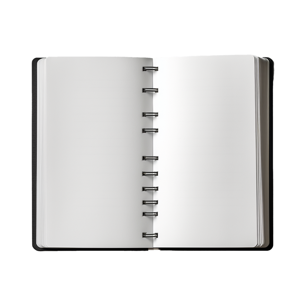 AI generated Open blank notebook isolated on transparent background png