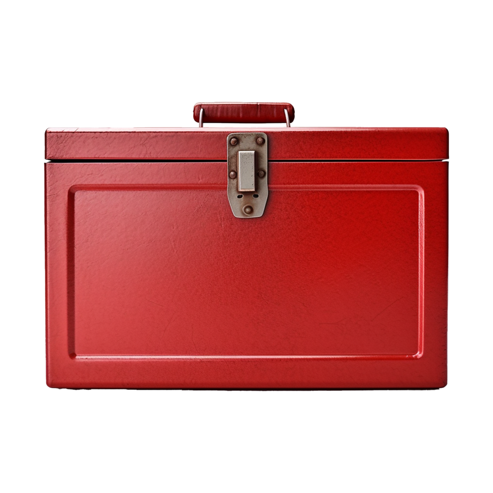 AI generated Empty red metal box isolated on transparent background png