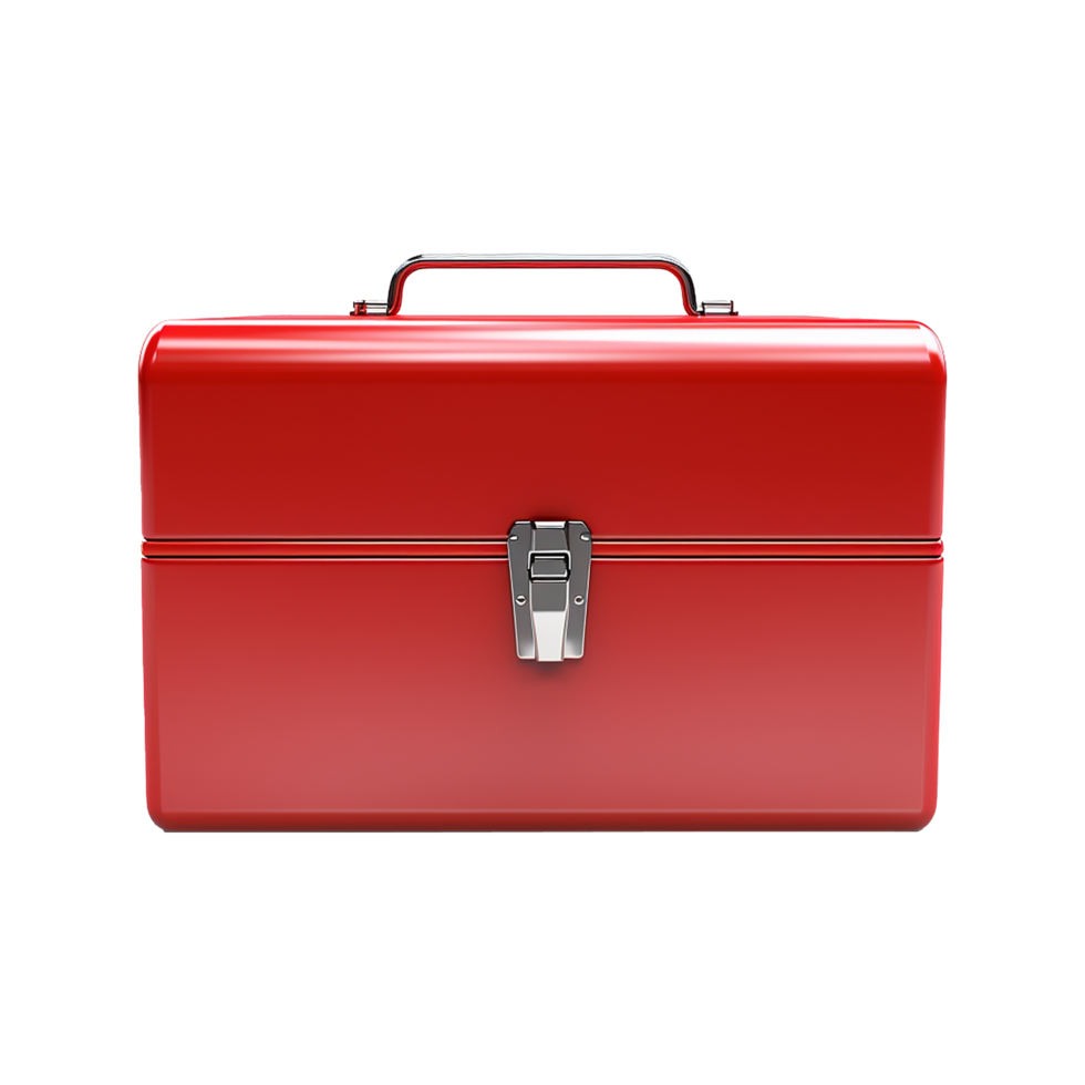 AI generated Empty red metal box isolated on transparent background png
