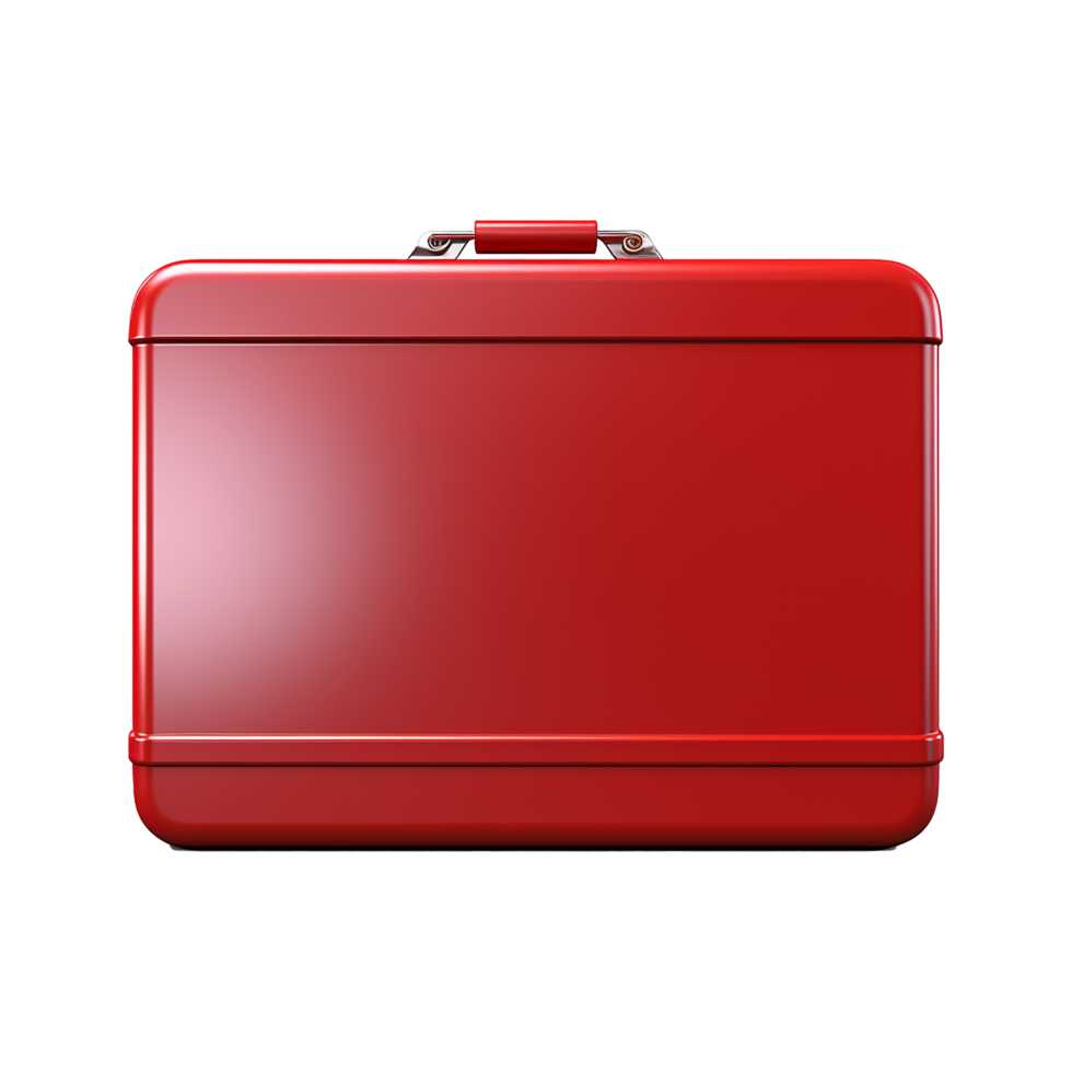 AI generated Empty red metal box isolated on transparent background png