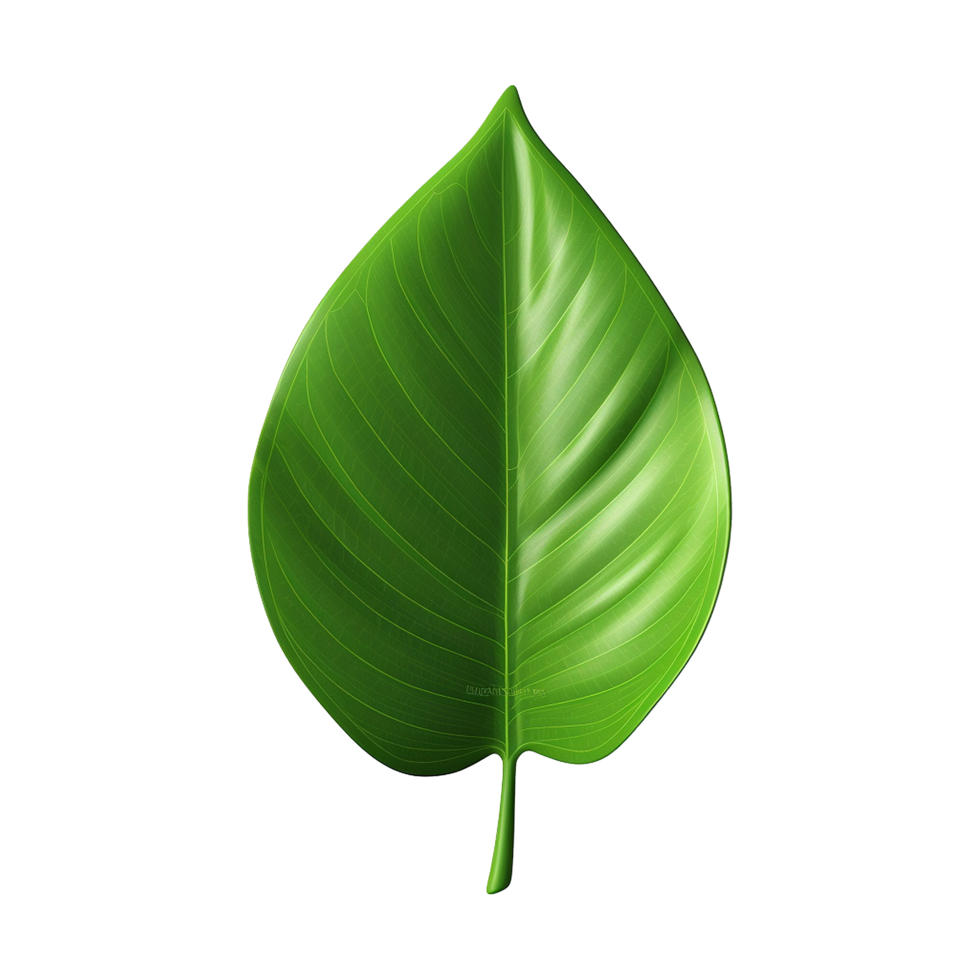 AI generated 3d green leaf isolated on transparent background png