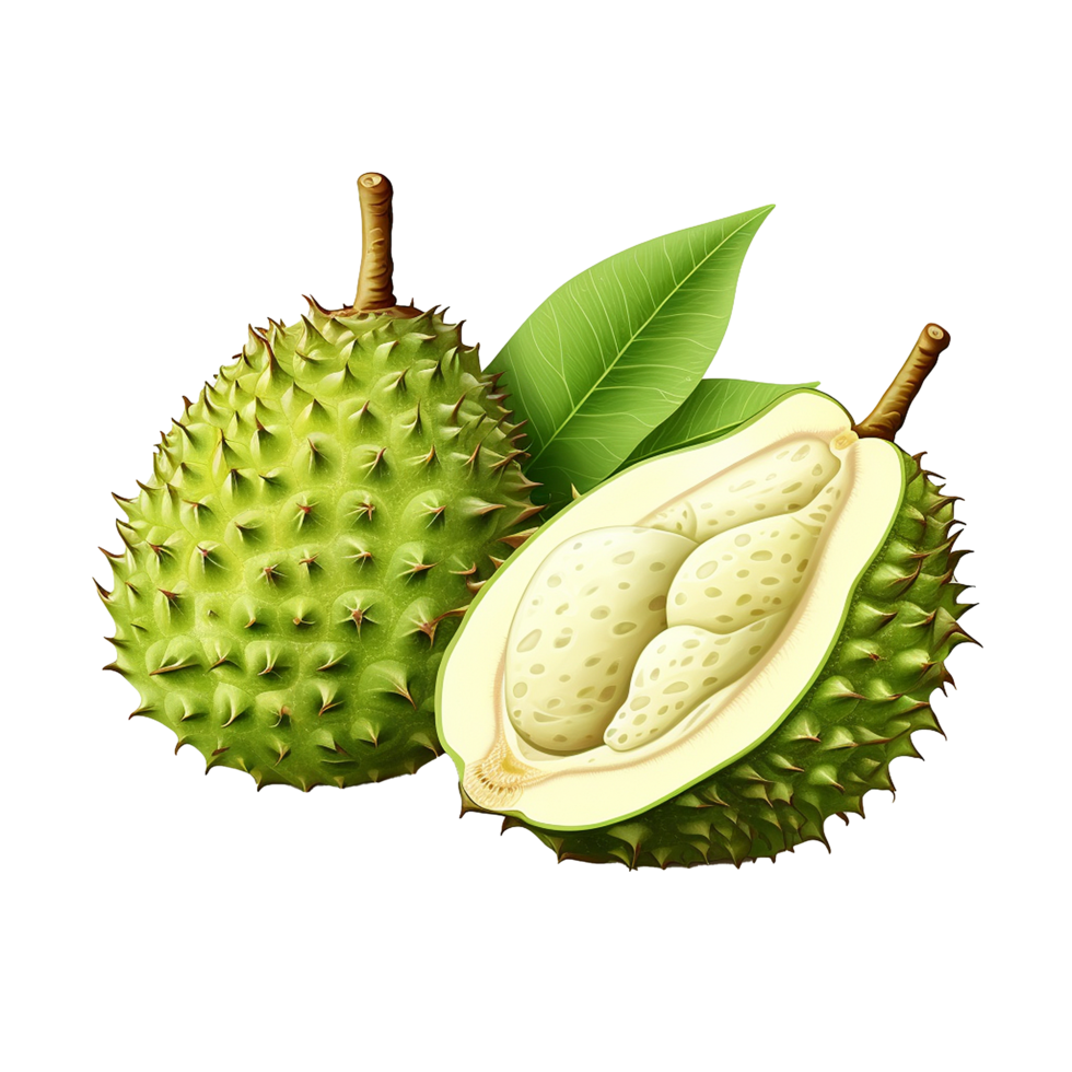 AI generated Soursop fruit png isolated on transparent background