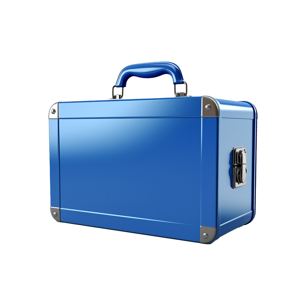 AI generated Empty blue metal box isolated on transparent background png