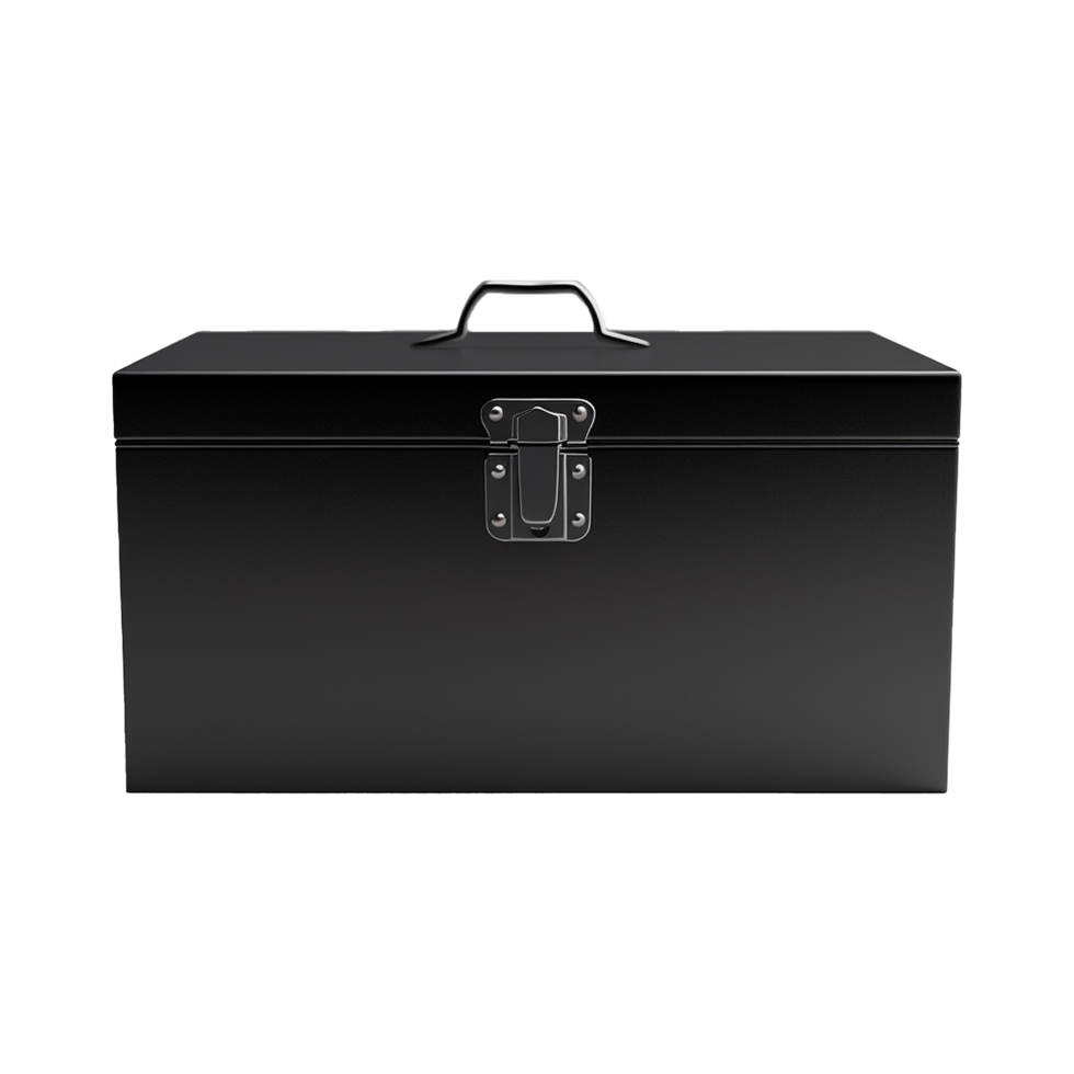 AI generated Empty black metal box isolated on transparent background png