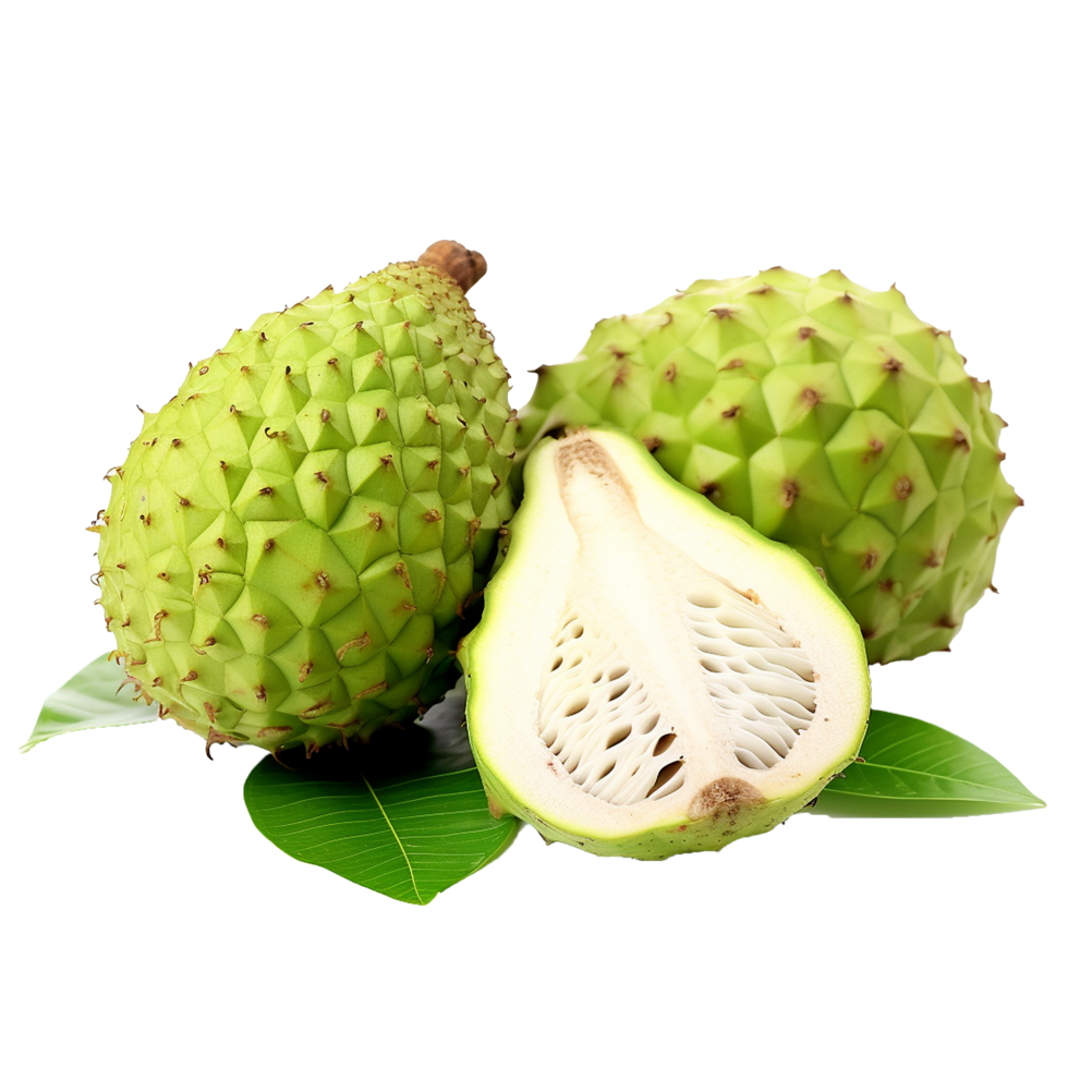 AI generated Soursop fruit png isolated on transparent background