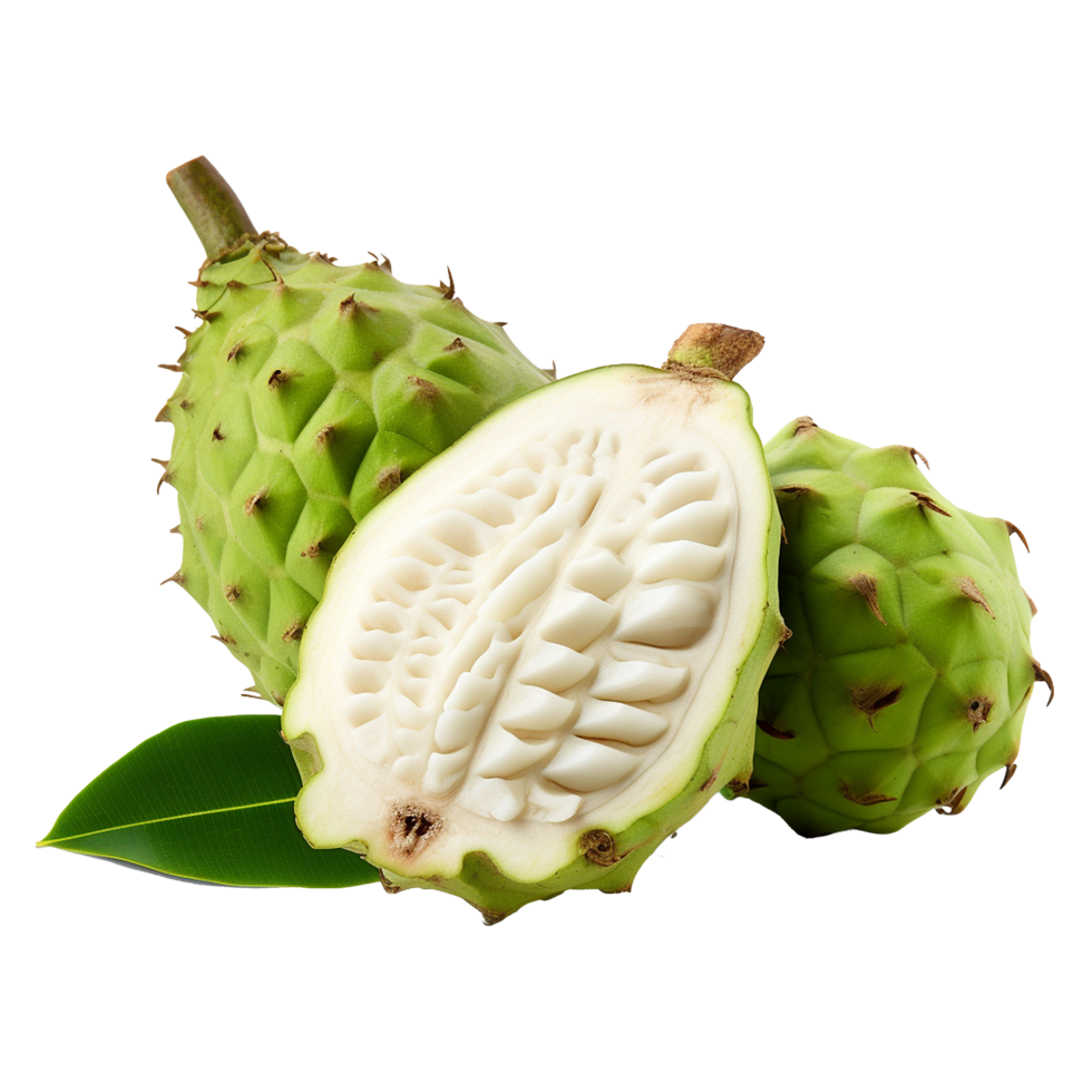 AI generated Soursop fruit png isolated on transparent background