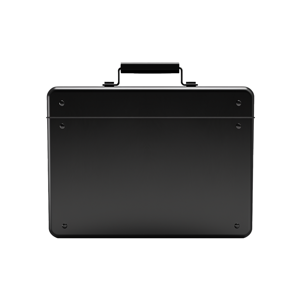 AI generated Empty black metal box isolated on transparent background png