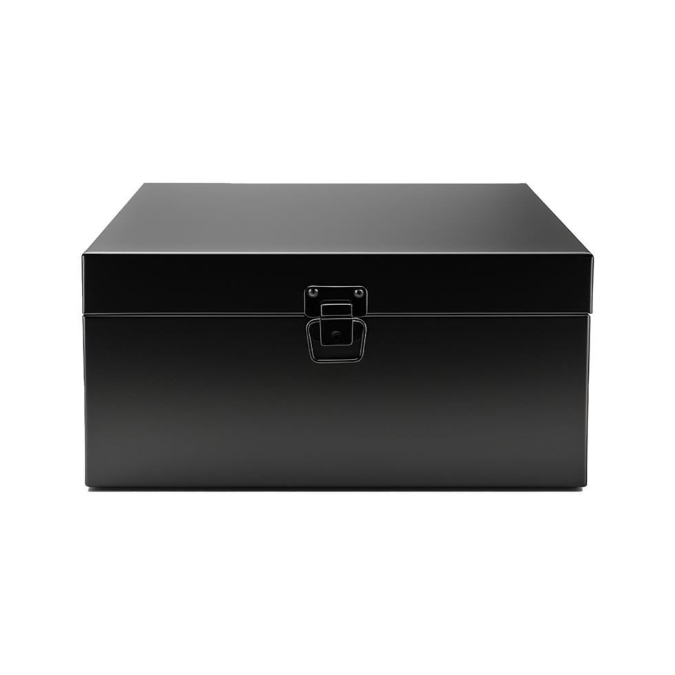 AI generated Empty black metal box isolated on transparent background png