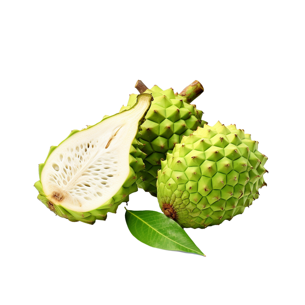 AI generated Soursop fruit png isolated on transparent background