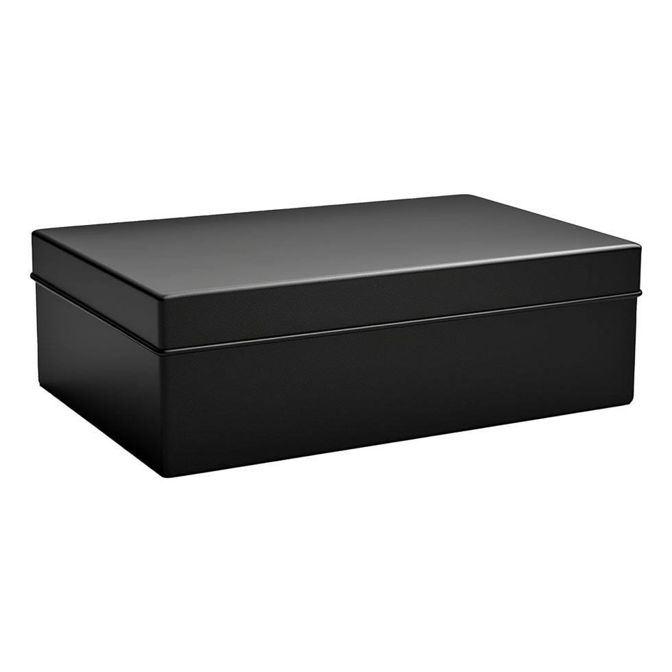 AI generated Empty black metal box isolated on transparent background png