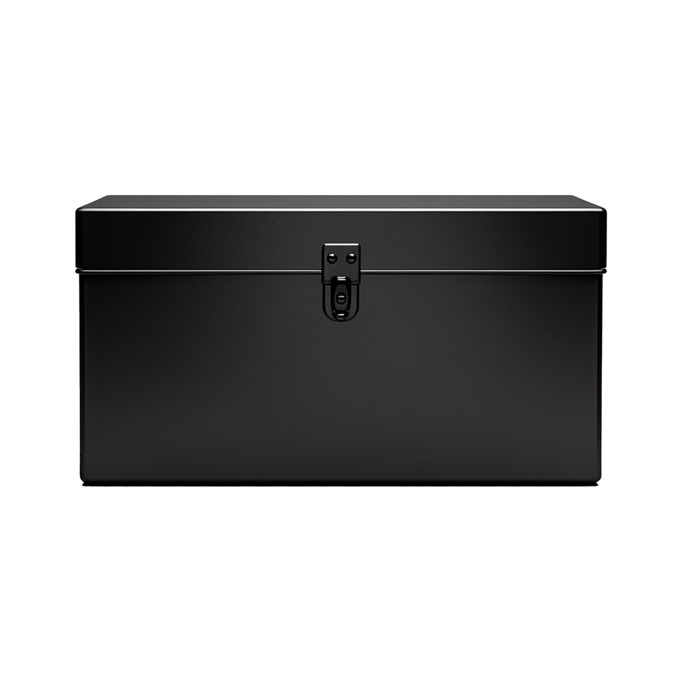 AI generated Empty black metal box isolated on transparent background png