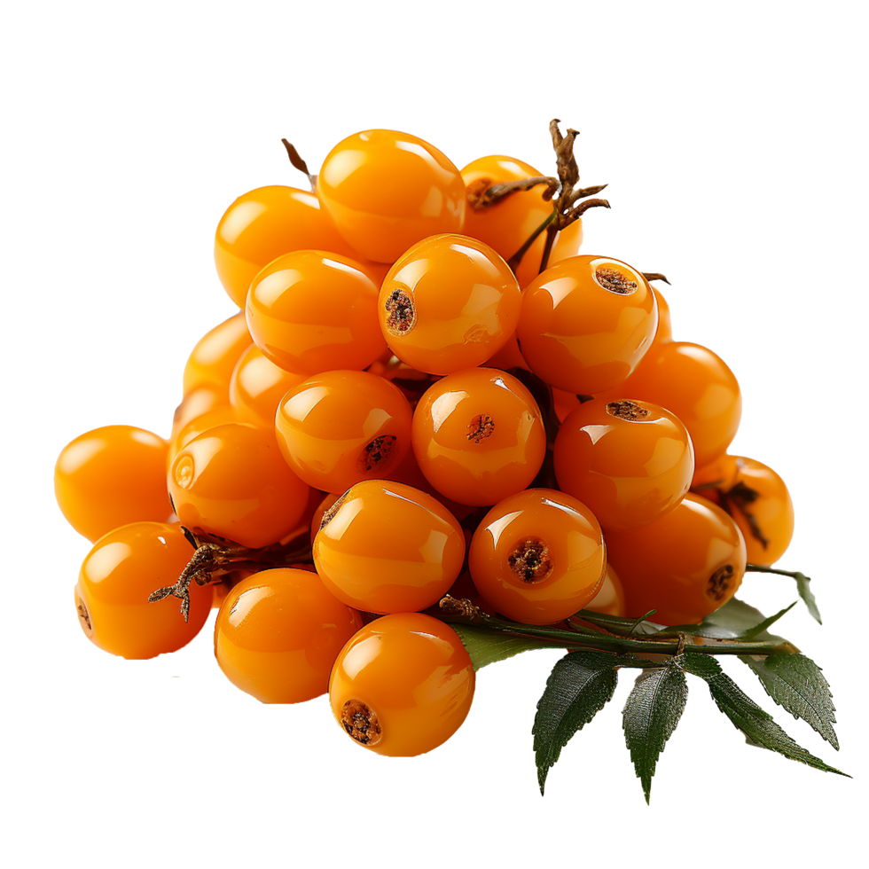 AI generated Sea buckthorn fruit png isolated on transparent background