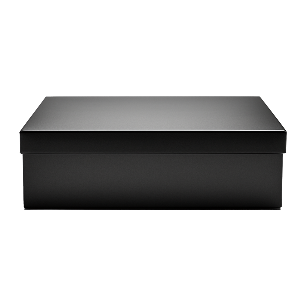 AI generated Empty black metal box isolated on transparent background png