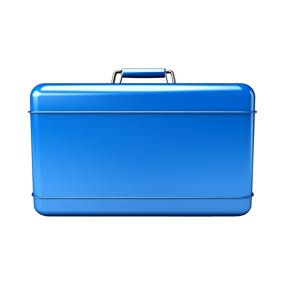 AI generated Empty blue metal box isolated on transparent background png