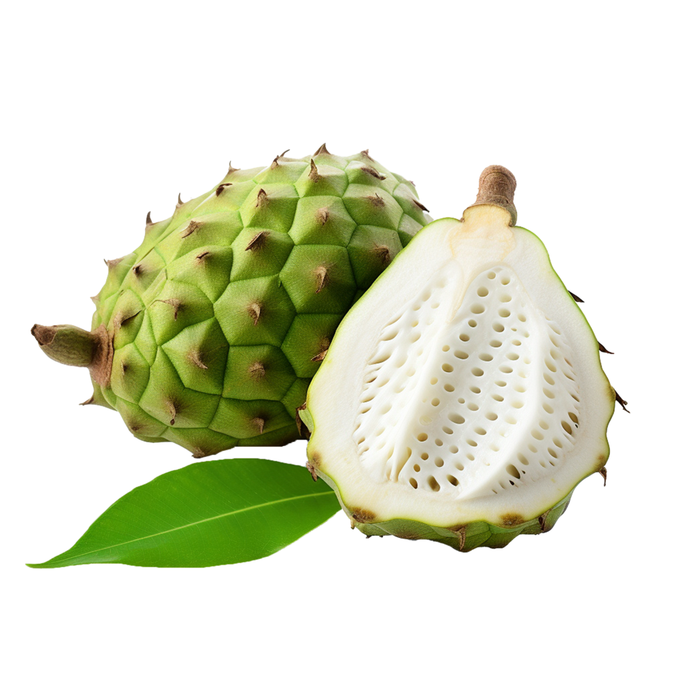 AI generated Soursop fruit png isolated on transparent background