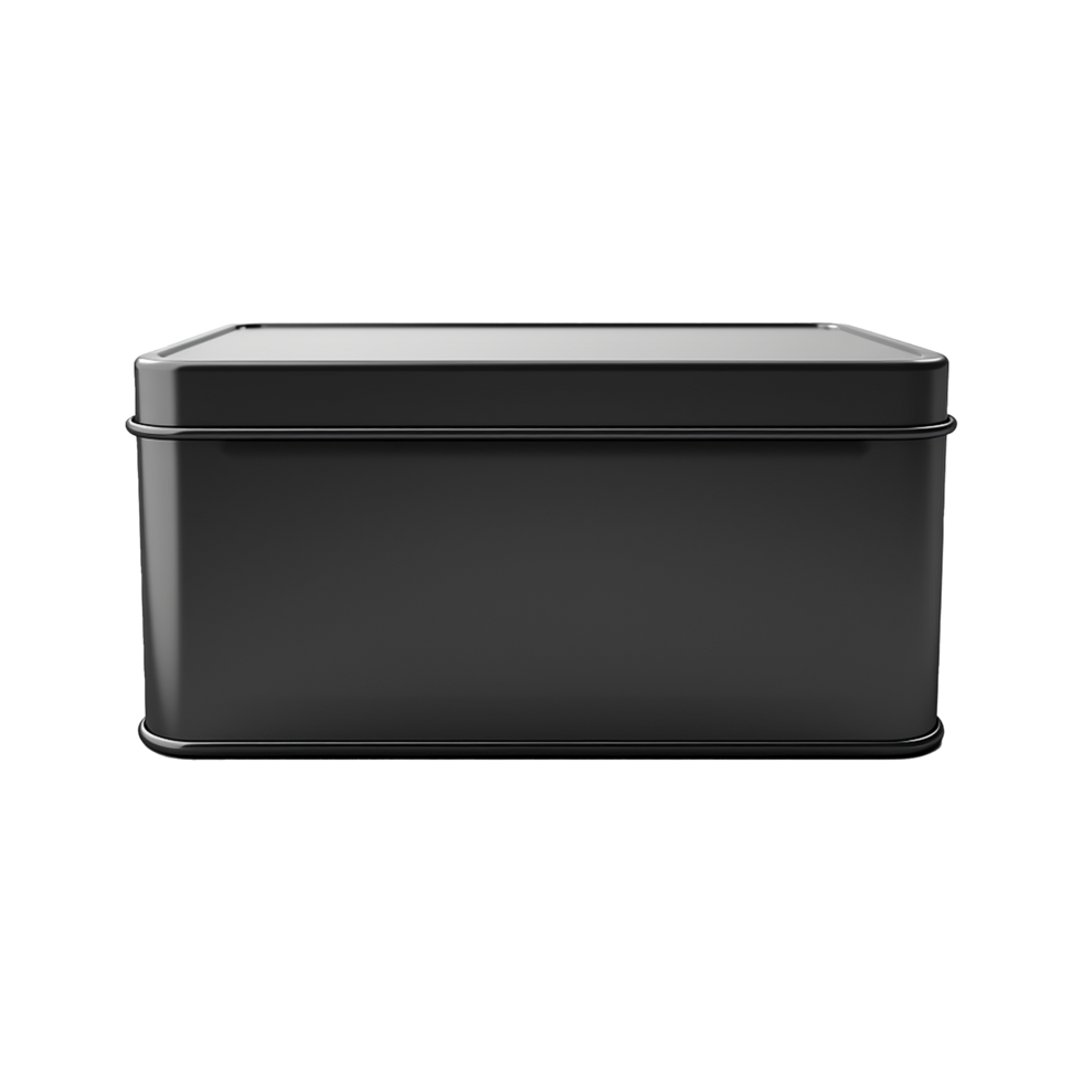 AI generated Empty black metal box isolated on transparent background png