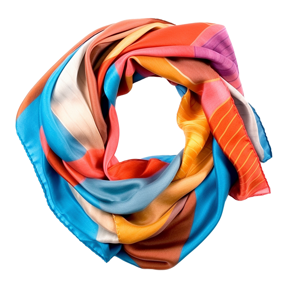 AI generated Colorful scarf isolated on transparent background png