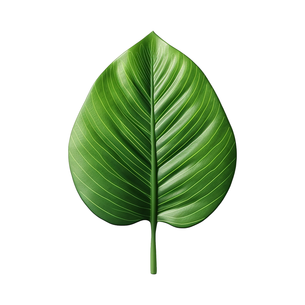 AI generated 3d green leaf isolated on transparent background png