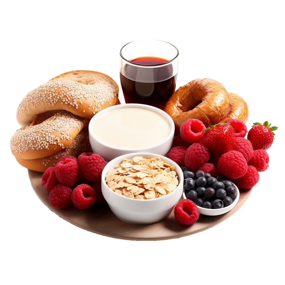 ai generiert Frühstück Essen png isoliert auf transparent Hintergrund
