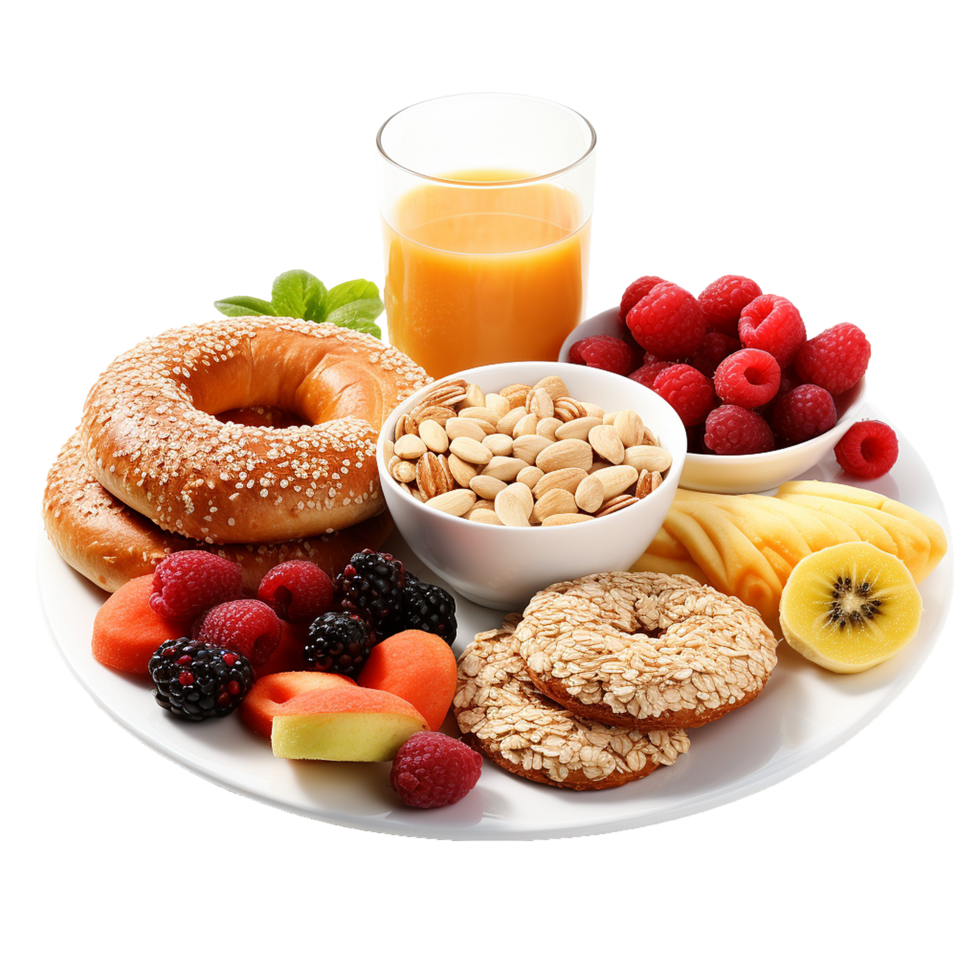 AI generated Breakfast food png isolated on transparent background