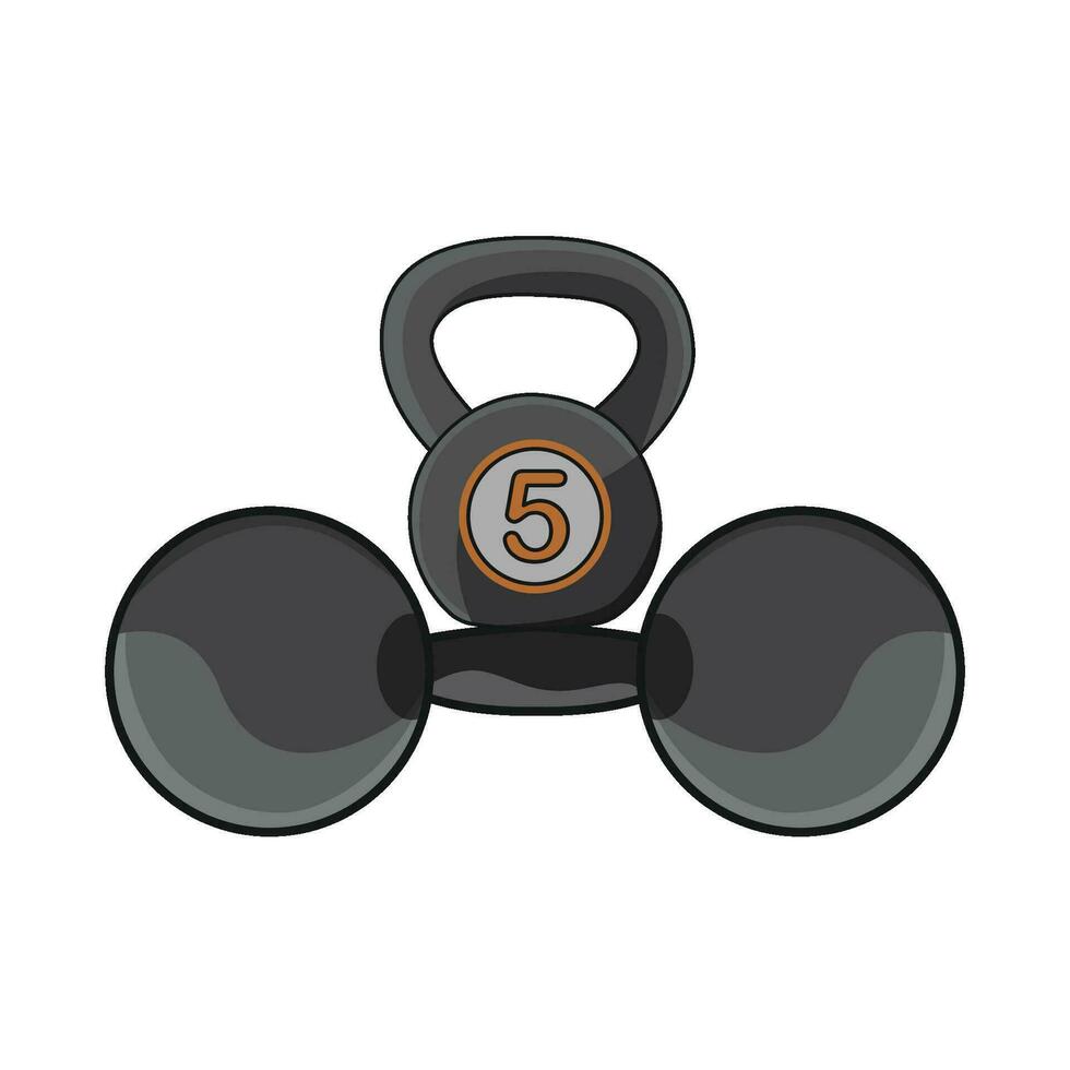 illustration of kettlebell and barbell vector