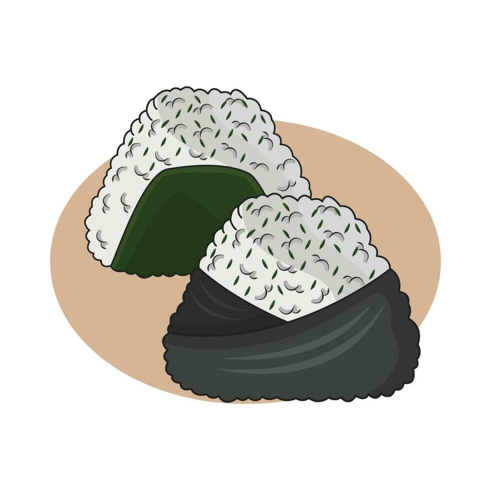 ilustración de onigiri vector