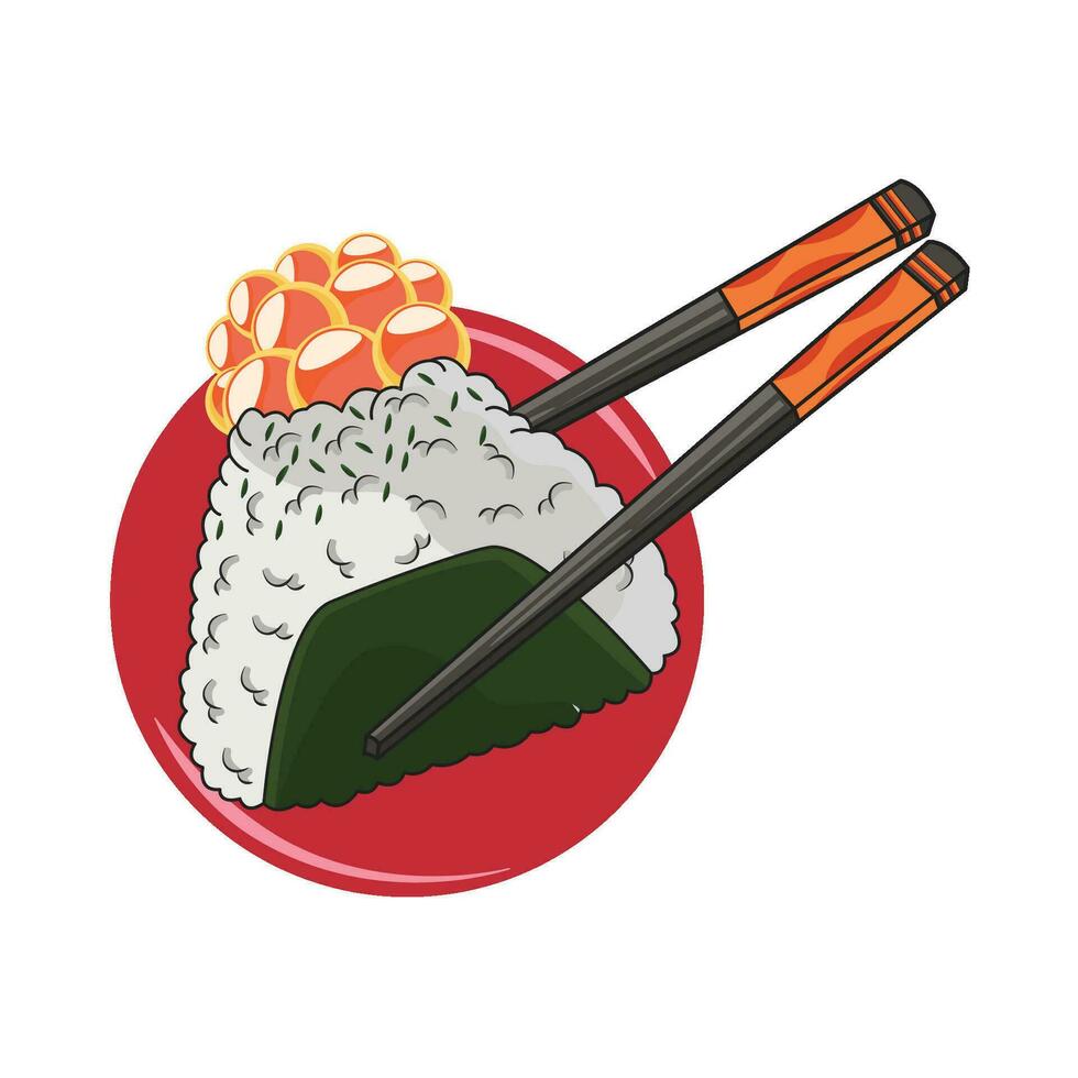 ilustración de onigiri vector