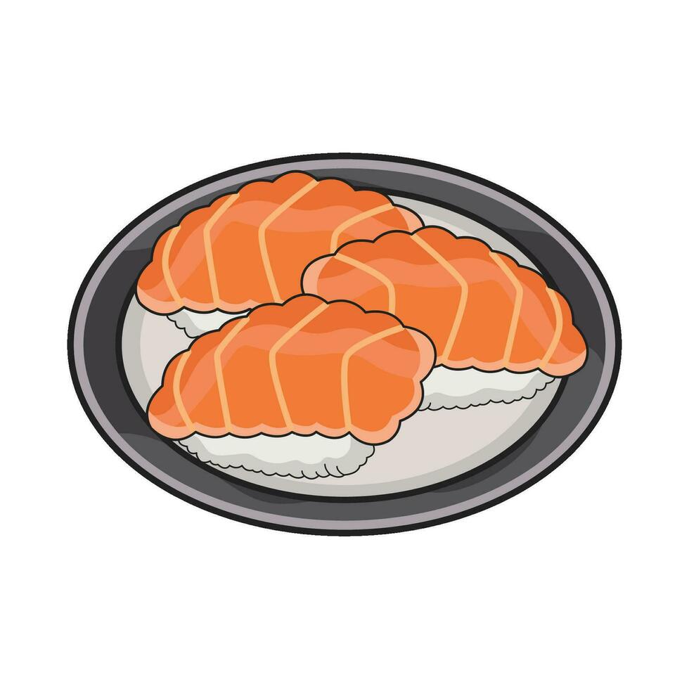 ilustración de salmón Sushi vector