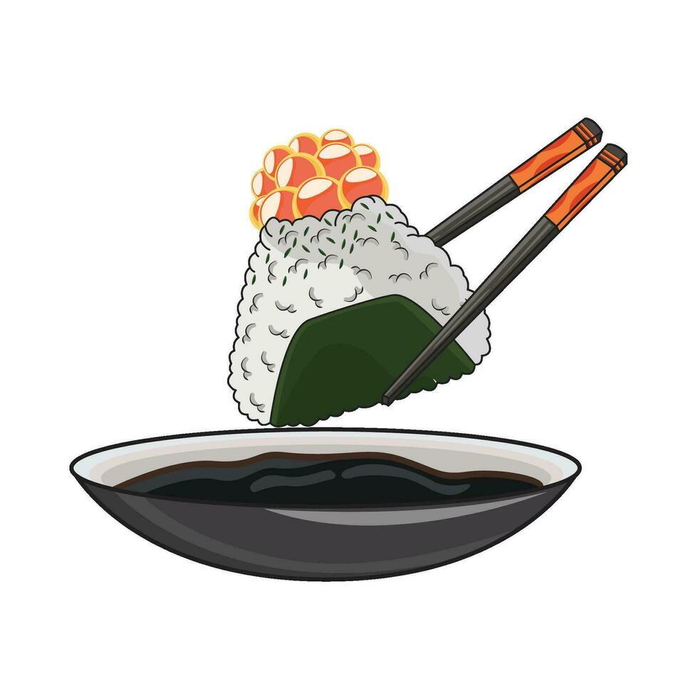 ilustración de onigiri vector